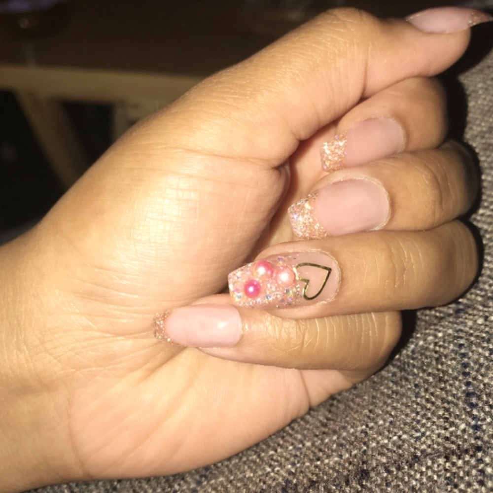 Custom, Medium/Long Press on Gel Nails (20 Nails) Ballerina Coffin Tip